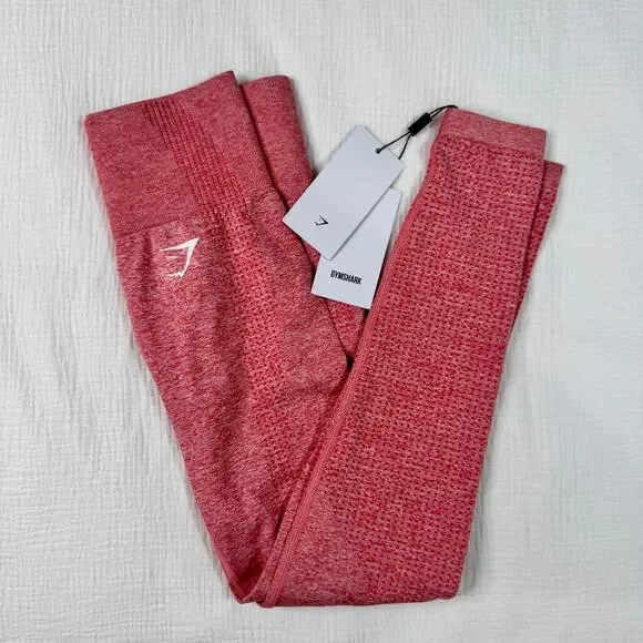 GYMSHARK Vital Seamless Leggings Rose Slate Marl Red Women’s XS NWT Athleisure - Picture 7 of 15